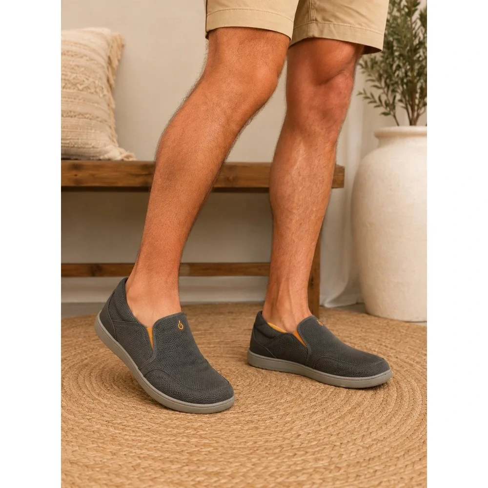 OluKai Nohea Mesh Mens Slip On Shoes Charcoal Dark Shadow 10188-4242 Size 13